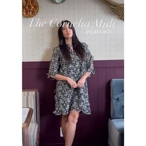 NWOT Beau & Ro Cornelia Mini Dress in Black Petal Women's Sz. XS